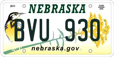 NE license plate BVU930