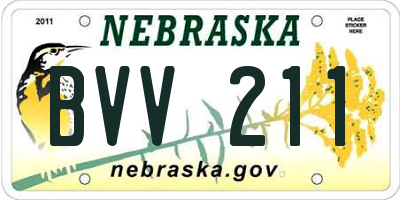 NE license plate BVV211