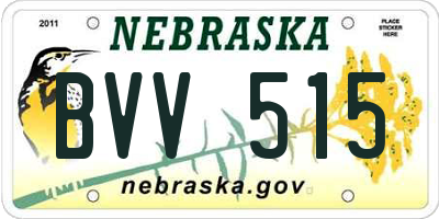 NE license plate BVV515