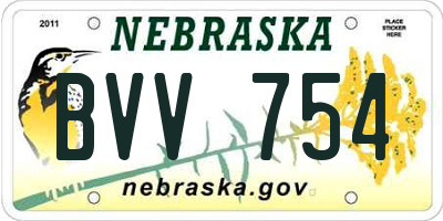 NE license plate BVV754