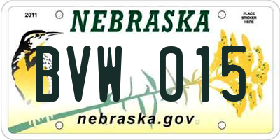 NE license plate BVW015