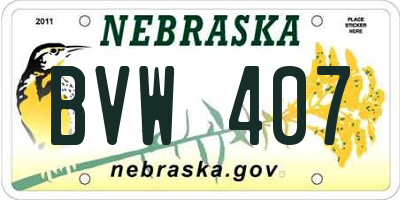 NE license plate BVW407