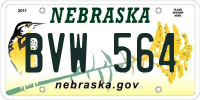 NE license plate BVW564