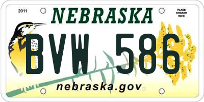 NE license plate BVW586