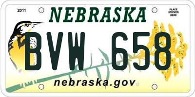 NE license plate BVW658