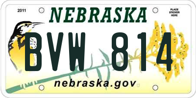NE license plate BVW814