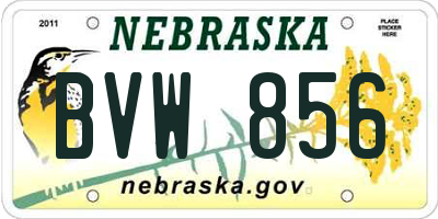 NE license plate BVW856