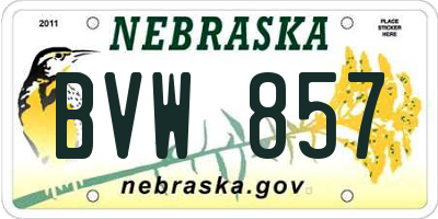 NE license plate BVW857