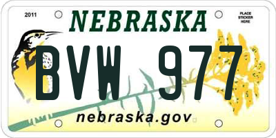 NE license plate BVW977