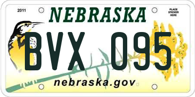 NE license plate BVX095