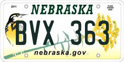 NE license plate BVX363