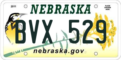 NE license plate BVX529