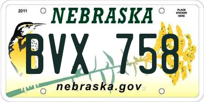 NE license plate BVX758