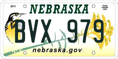 NE license plate BVX979