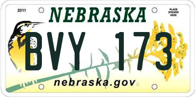 NE license plate BVY173