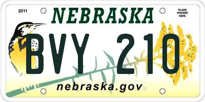 NE license plate BVY210