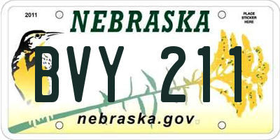 NE license plate BVY211