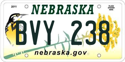NE license plate BVY238