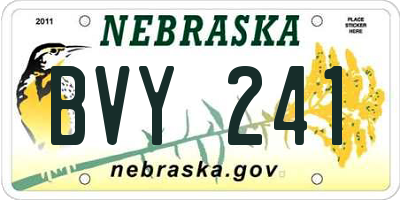 NE license plate BVY241