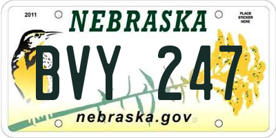 NE license plate BVY247