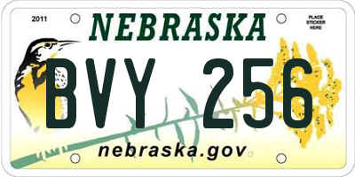 NE license plate BVY256