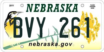 NE license plate BVY261