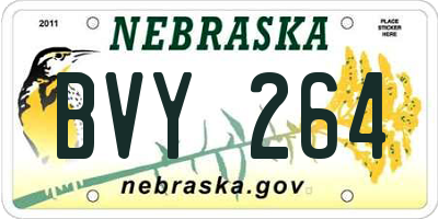 NE license plate BVY264