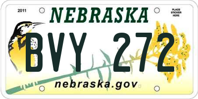NE license plate BVY272
