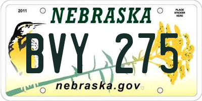 NE license plate BVY275
