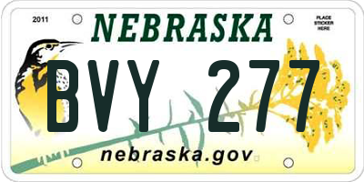 NE license plate BVY277