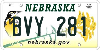 NE license plate BVY281
