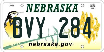 NE license plate BVY284