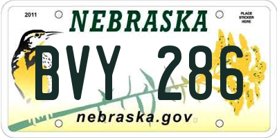 NE license plate BVY286