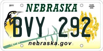 NE license plate BVY292
