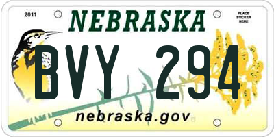 NE license plate BVY294