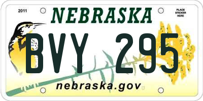 NE license plate BVY295