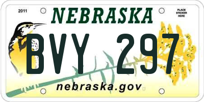 NE license plate BVY297
