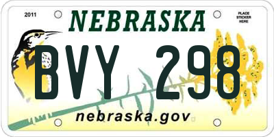 NE license plate BVY298