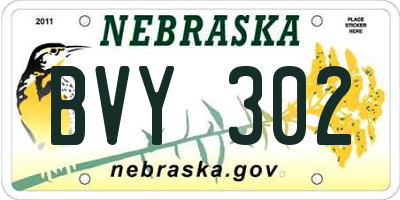 NE license plate BVY302