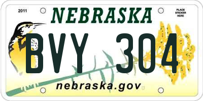 NE license plate BVY304
