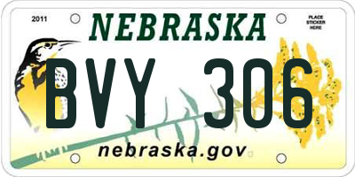 NE license plate BVY306