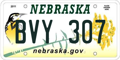 NE license plate BVY307