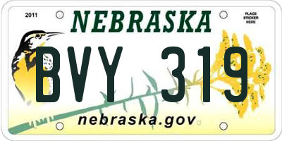 NE license plate BVY319