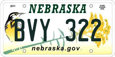 NE license plate BVY322
