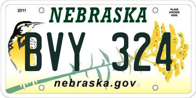 NE license plate BVY324