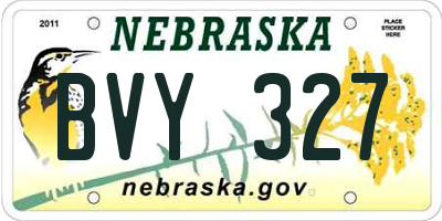 NE license plate BVY327