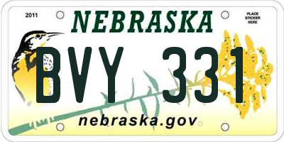 NE license plate BVY331