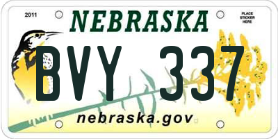 NE license plate BVY337
