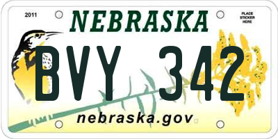 NE license plate BVY342