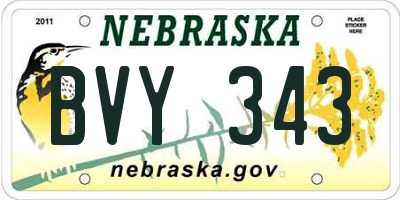 NE license plate BVY343